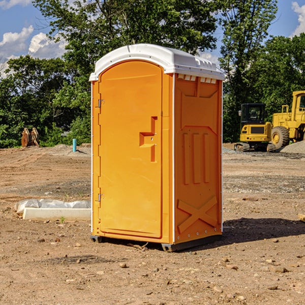 how often are the portable restrooms cleaned and serviced during a rental period in Corning KS